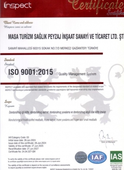 ISO 9001:2015 Kalite Yönetim Sistemi