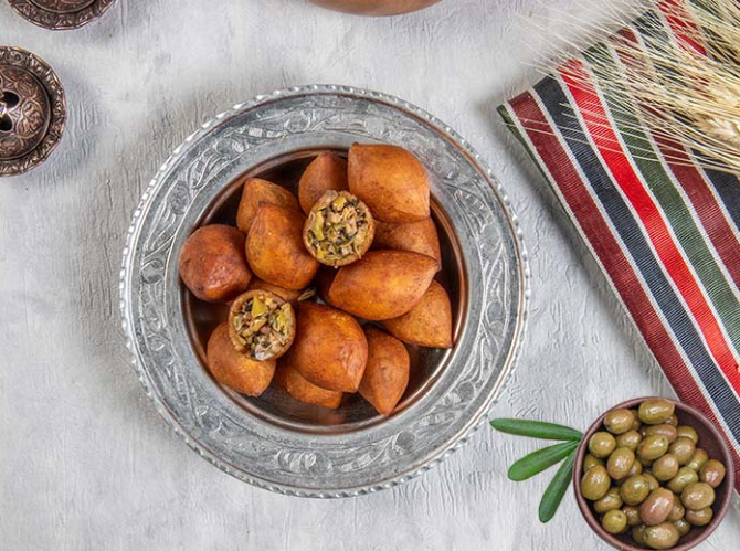 Mini Kibbeh with Green Olives